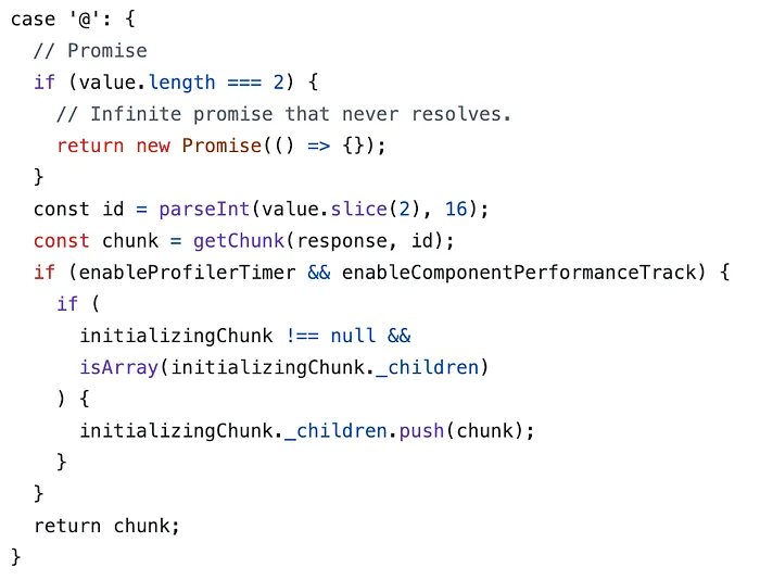 https://github.com/facebook/react/blob/main/packages/react-client/src/ReactFlightClient.js#L1418